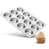 TeamFar 12-cup muffin pan, top view, showing even baking potential.