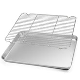 TeamFar baking sheet with rack set for even baking and easy cleanup.