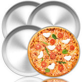 TeamFar 12inch round pizza pan with durable stainless steel for even baking