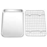 TeamFar toaster oven pan 9x7 inch for even baking and easy cleanup.