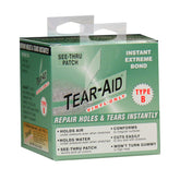 TEAR-AID Type B vinyl patch roll ready to cut for long-lasting repairs.