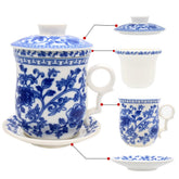 Tea Talent porcelain teacup with infuser lid for precise loose-leaf brewing at home.