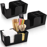Tebery bar caddy with six compartments for napkins and utensils.