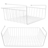 Tebery under-shelf white wire basket for pantry organization and easy access