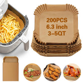Tecbeauty air fryer liner packaging shows 200 pieces for easy cleanup