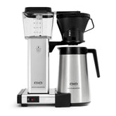Technivorm Moccamaster 79112 KBT front view in polished silver showing precise engineering for reliable brews