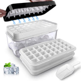 Techshare ice trays with lid and bin assembled for organized freezing.