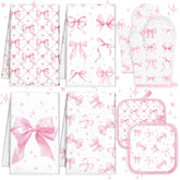 Teenyyou pink bows kitchen towels absorbent microfiber for cleanups