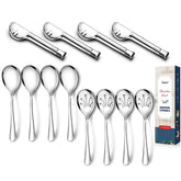 Teivio 10-inch spoons in stainless steel for elegant serving at gatherings.