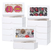 TEMLQPACK 50-pack bakery boxes with window showcase treats clearly for gifting.