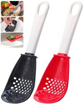Tendiren 2PCS multifunctional spoon skimmer drains oil while cooking.