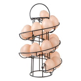 TENINYU Egg Skelter Deluxe on countertop with spiral rack storing up to 20 eggs