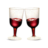 TENYASEN 6oz gold glitter wine glass on a wedding table for festive ambiance