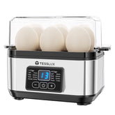 Tesslux egg cooker front view for compact kitchen setups