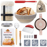 The Amish Chef glass sourdough starter jar with temperature strip for proper fermentation
