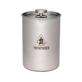 The Pathfinder School French press camping: portable design for on-the-go coffee.