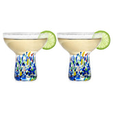 The Wine Savant confetti margarita glass set adds festive color to any table.