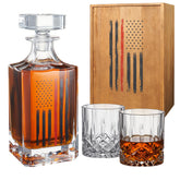 The Wine Savant firefighter whiskey decanter with airtight seal and 730ml capacity.