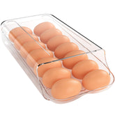 theaoo egg holder for fridge displaying auto-rolling eggs for quick access