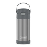 THERMOS FUNTAINER 12oz water bottle keeps drinks cold for hours, ideal for school.