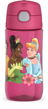 THERMOS FunTainer 16oz Princess bottle shows rugged Tritan durability for active kids.
