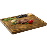 thetchry teak cutting board with large 17x13 surface for meal prep