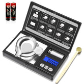 THINKSCALE milligram scale display reads precise 0.001 g increments for tiny measurements.