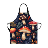 THISFIND mushroom print apron front view for stylish cooking protection.