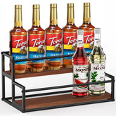 THYGIFTREE Coffee Syrup Rack 2-Tier keeps syrups visible and accessible for beverage customization