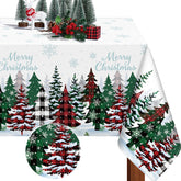 Tiamon buffalo plaid Christmas tablecloth adds festive warmth to holiday dining