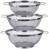 Tiawudi 3-pack 5-quart colander outer view shows sturdy rust-resistant construction