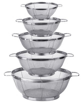 Tiawudi 5-pack stainless steel colanders collection with rust-resistant mesh