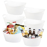 Tiawudi 6-pack oval storage tubs with handles ideal for clutter-free organization.