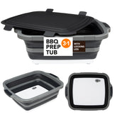 Tiawudi large collapsible BBQ tub with locking lid for marinating.