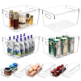 Tiawudi clear storage bins set of 10 to organize pantry, shelves, and drawers.