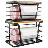 TIDIIABODE small trash bag organizer keeps 13-gallon rolls neatly arranged for easy access.