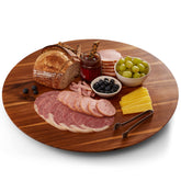 Tidita 21-inch Acacia Lazy Susan top view showing expansive surface for serving appetizers.