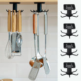 TIE-DailyNec under-cabinet hooks with 360° rotation design for versatile, space-saving kitchen storage.