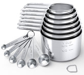 TILUCK stainless steel measuring cups with engraved sizes for accurate measurements.