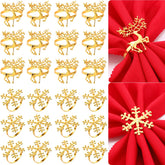 Tioncy deer napkin ring in gold finish enhances festive tables.