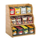 TIOPGHAD 3-layer stackable tea bag organizer on countertop for easy access
