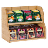 TIOPGHAD tea bag organizer with 2-layer rack showing 150-bag capacity for easy access.