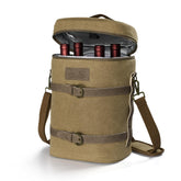 Tirrinia 4-bottle wine tote with insulated interior keeping bottles cool during travel