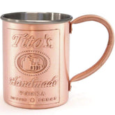 Tito's copper mule mug exterior, stylish serving for cool cocktails