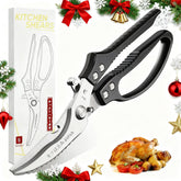 TIVOLI poultry shears black blade closeup shows sharp, precise cutting edge.