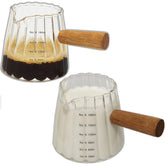 TIWPAJS espresso cups with wood handles, 6oz, comfortable grip for smooth pours.