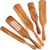Tmkit wooden spurtle set 5pcs for precise stirring and non-stick cooking