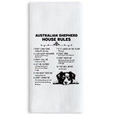TNUW Australian Shepherd house rules towel for kitchen or bath use