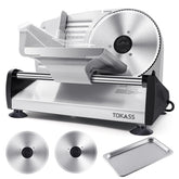 TOKASS 200W meat slicer setup demonstrates compact home use and easy assembly.