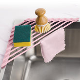 Tomorotec triangle rack edge with silicone protection for sink corners.